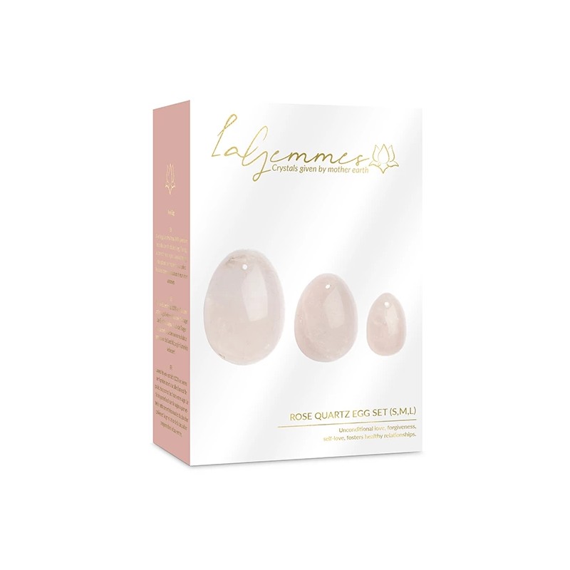 Kulki gejszy - La Gemmes Yoni Egg Set Rose Quartz